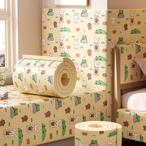 MTHGH Wandpaneele Gepolstert 200cm Wandschutz Kinderzimmer Bett Wandkissen Selbstklebend Wandpolster Bett Antikollision Polsterpaneel Wand Kantenschutz Wall Panels(#24,20x200cm/2 Rolls) von MTHGH