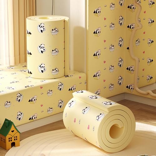 MTHGH Wandpaneele Gepolstert 200cm Wandschutz Kinderzimmer Bett Wandkissen Selbstklebend Wandpolster Bett Antikollision Polsterpaneel Wand Kantenschutz Wall Panels(#26,20x200cm/3 Rolls) von MTHGH