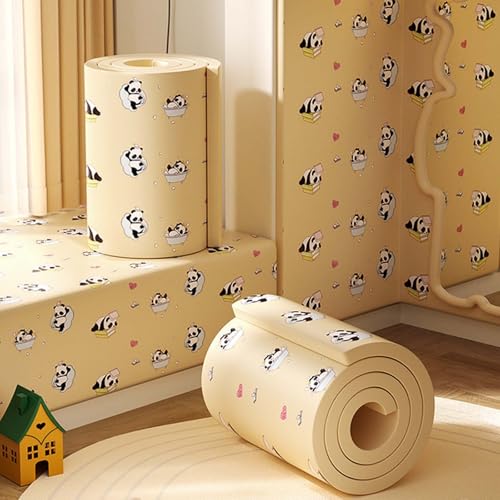 MTHGH Wandpaneele Gepolstert 200cm Wandschutz Kinderzimmer Bett Wandkissen Selbstklebend Wandpolster Bett Antikollision Polsterpaneel Wand Kantenschutz Wall Panels(#28,20x200cm/2 Rolls) von MTHGH