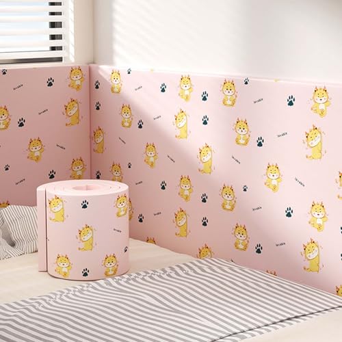 MTHGH Wandpaneele Gepolstert 200cm Wandschutz Kinderzimmer Bett Wandkissen Selbstklebend Wandpolster Bett Antikollision Polsterpaneel Wand Kantenschutz Wall Panels(#29,20x200cm/3 Rolls) von MTHGH