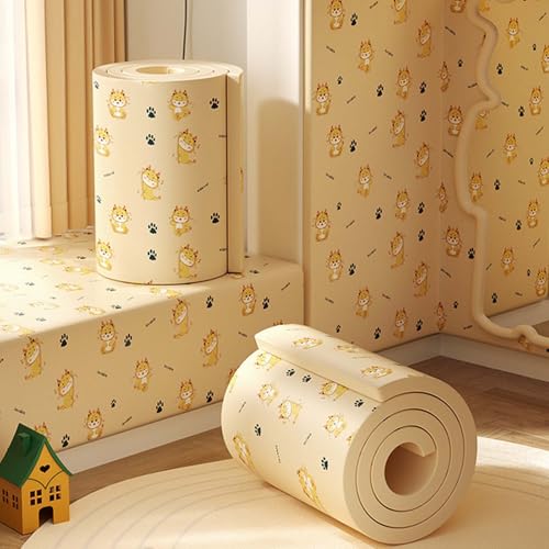 MTHGH Wandpaneele Gepolstert 200cm Wandschutz Kinderzimmer Bett Wandkissen Selbstklebend Wandpolster Bett Antikollision Polsterpaneel Wand Kantenschutz Wall Panels(#30,20x200cm/4 Rolls) von MTHGH