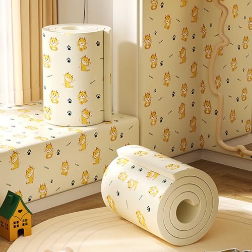 MTHGH Wandpaneele Gepolstert 200cm Wandschutz Kinderzimmer Bett Wandkissen Selbstklebend Wandpolster Bett Antikollision Polsterpaneel Wand Kantenschutz Wall Panels(#31,20x200cm/1 roll) von MTHGH