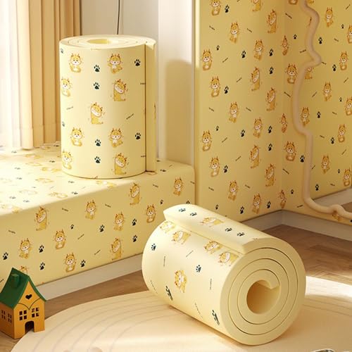 MTHGH Wandpaneele Gepolstert 200cm Wandschutz Kinderzimmer Bett Wandkissen Selbstklebend Wandpolster Bett Antikollision Polsterpaneel Wand Kantenschutz Wall Panels(#32,20x200cm/4 Rolls) von MTHGH