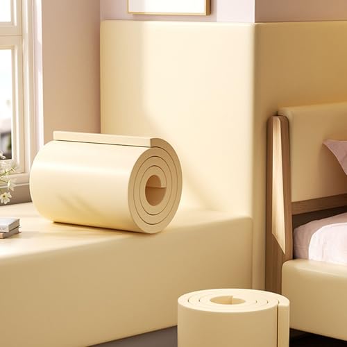 MTHGH Wandpaneele Gepolstert 200cm Wandschutz Kinderzimmer Bett Wandkissen Selbstklebend Wandpolster Bett Antikollision Polsterpaneel Wand Kantenschutz Wall Panels(#4,20x200cm/3 Rolls) von MTHGH
