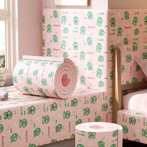 MTHGH Wandpaneele Gepolstert 200cm Wandschutz Kinderzimmer Bett Wandkissen Selbstklebend Wandpolster Bett Antikollision Polsterpaneel Wand Kantenschutz Wall Panels(#5,20x200cm/4 Rolls) von MTHGH