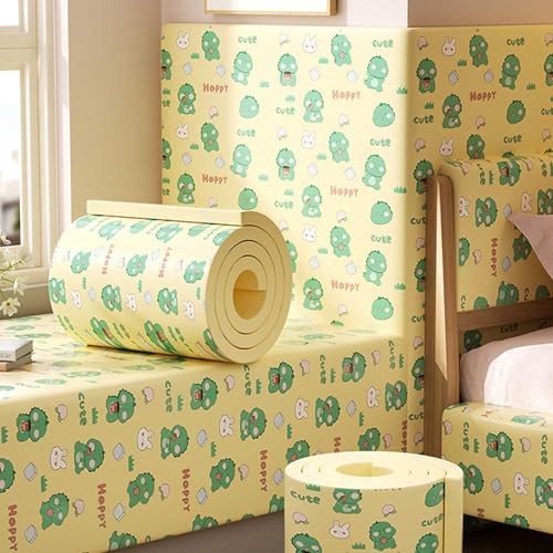 MTHGH Wandpaneele Gepolstert 200cm Wandschutz Kinderzimmer Bett Wandkissen Selbstklebend Wandpolster Bett Antikollision Polsterpaneel Wand Kantenschutz Wall Panels(#6,20x200cm/2 Rolls) von MTHGH