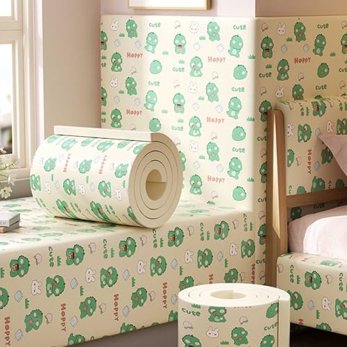 MTHGH Wandpaneele Gepolstert 200cm Wandschutz Kinderzimmer Bett Wandkissen Selbstklebend Wandpolster Bett Antikollision Polsterpaneel Wand Kantenschutz Wall Panels(#7,20x200cm/4 Rolls) von MTHGH