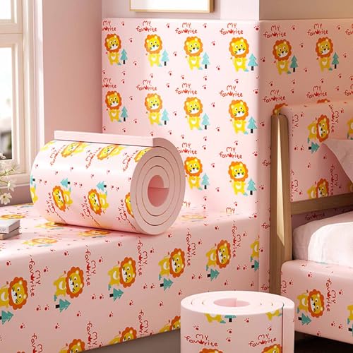MTHGH Wandpaneele Gepolstert 200cm Wandschutz Kinderzimmer Bett Wandkissen Selbstklebend Wandpolster Bett Antikollision Polsterpaneel Wand Kantenschutz Wall Panels(#9,20x200cm/1 roll) von MTHGH