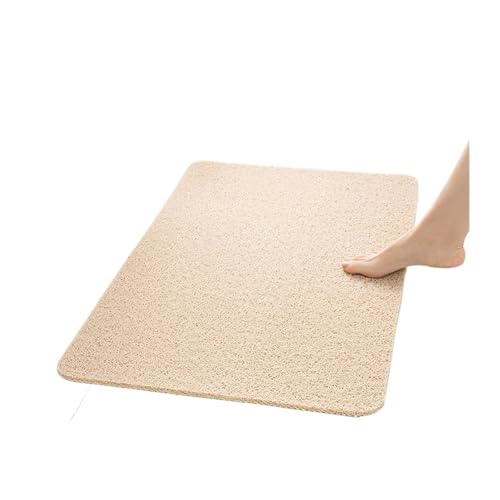 Badematte rutschfest 1Pc Badezimmer Anti-Rutsch-Matte Wasserdicht Dusche Matte Weiche Massage Hause Bad Küche PVC Waschbar Schnell Trocknend Boden Teppich(Beige,40x80cm) von MTKSFDC