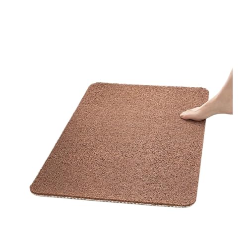 Badematte rutschfest 1Pc Badezimmer Anti-Rutsch-Matte Wasserdicht Dusche Matte Weiche Massage Hause Bad Küche PVC Waschbar Schnell Trocknend Boden Teppich(Brown,50x80cm) von MTKSFDC