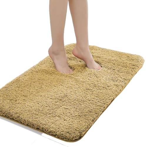 MTKSFDC Badematte rutschfest Anti-Schlupf-Badezimmerbodenmatte Wasser saugfähige Badematte Haus Dekoration(Coffee,50cm x 80cm) von MTKSFDC