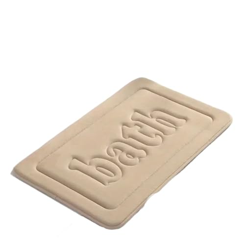 MTKSFDC Badematte rutschfest Badezimmer-Anti-Rutsch-Bodenmatte, weiche Badezimmermatte, wasserabsorbierende Badematte, 1,2 cm Dicker Stoff, Fußmatte, Heimdekoration(Apricot,50x80CM) von MTKSFDC