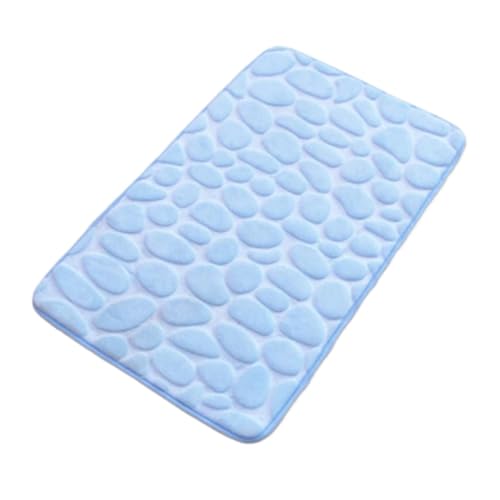 MTKSFDC Badematte rutschfest Geprägte Badezimmer-Badematte, Korallenvlies, Rutschfester Teppich in der Badewanne, Bodenteppich, Duschraum, Fußmatte, Memory-Schaum-Pad(Blue,50x80cm) von MTKSFDC