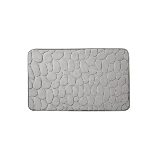 MTKSFDC Badematte rutschfest Geprägte Badezimmer-Badematte, Korallenvlies, Rutschfester Teppich in der Badewanne, Bodenteppich, Duschraum, Fußmatte, Memory-Schaum-Pad(Gray,40x60cm) von MTKSFDC