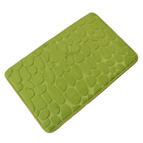 MTKSFDC Badematte rutschfest Geprägte Badezimmer-Badematte, Korallenvlies, Rutschfester Teppich in der Badewanne, Bodenteppich, Duschraum, Fußmatte, Memory-Schaum-Pad(Green,50x80cm) von MTKSFDC