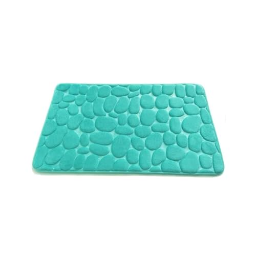 MTKSFDC Badematte rutschfest Geprägte Badezimmer-Badematte, Korallenvlies, Rutschfester Teppich in der Badewanne, Bodenteppich, Duschraum, Fußmatte, Memory-Schaum-Pad(Lake Blue,50x80cm) von MTKSFDC