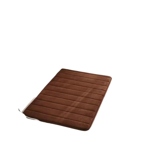 MTKSFDC Badematte rutschfest Geprägte Badezimmer-Badematte, Korallenvlies, Rutschfester Teppich in der Badewanne, Bodenteppich, Duschraum, Fußmatte, Memory-Schaum-Pad(Striped Coffee,40x60cm) von MTKSFDC