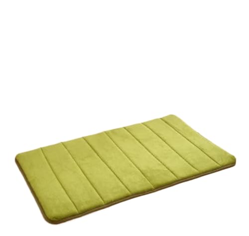 MTKSFDC Badematte rutschfest Geprägte Badezimmer-Badematte, Korallenvlies, Rutschfester Teppich in der Badewanne, Bodenteppich, Duschraum, Fußmatte, Memory-Schaum-Pad(Striped Green,50x80cm) von MTKSFDC