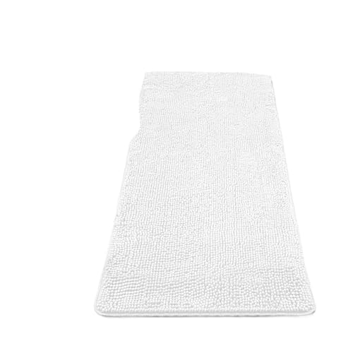 MTKSFDC Badematte rutschfest Verdickte Badezimmer-Anti-Rutsch-Badematte mit wasserabsorbierendem Badezimmerteppich, Eingangskorridor-Fußmatten-Teppich(White,61cmx92cm) von MTKSFDC