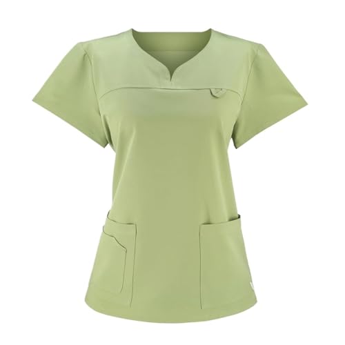 MTKSFDC Kasacks Damen Pflege Schmal geschnittene elastische Peeling-Sets for Operationssaal-Uniform, Peeling-Uniform for Krankenschwestern, einfarbiger Anzug(Pink,S) von MTKSFDC