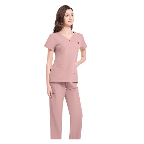MTKSFDC Kasacks Damen Pflege Uniform Damen Slim Fit Operationsanzug Elastizität Peeling-Sets Operations-Arbeitskleidung Krankenschwester Chirurg Isolation Overalls(Blue,L) von MTKSFDC