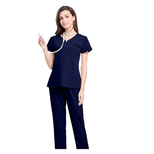MTKSFDC Kasacks Damen Pflege Uniform Damen Slim Fit Operationsanzug Elastizität Peeling-Sets Operations-Arbeitskleidung Krankenschwester Chirurg Isolation Overalls(Gray,XXL) von MTKSFDC