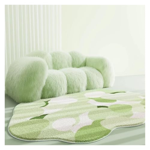 MTKSFDC Schlafzimmer Teppich Unregelmäßige Form Nacht Plüsch Teppich Flauschig Weichen Schlafzimmer Dekor Teppich Teppiche for Wohnzimmer Hause Dicke Anti-rutsch-Matte(Color-E,2000mm x 2000mm) von MTKSFDC