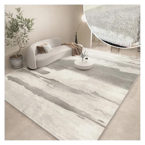 Schlafzimmer Teppich Moderne Teppiche for Wohnzimmer, abstrakte große Fläche, Plüschteppiche, Schlafzimmerdekoration, Nachttischteppich, graue verdickte Bodenmatte, Lounge-Teppich(MULTI,120x160cm) von MTKSFDC