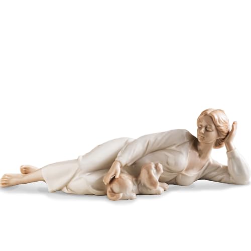 MTME Porzellan-Figuren, schlafende Mutter, Erinnerungsstücke, Geschenke, Skulptur, Heimdekoration (with Dog) von MTME