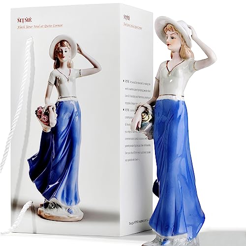 MTME Porzellanfigur, Dame mit Blumen, Erinnerungsstücke, Hochzeitsgeschenke, Statue, Heimdekoration (Happy Day) von MTME