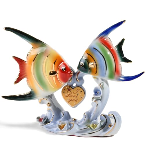 MTME Porzellanfigur, Goldener Fisch, ich Liebe Sie, Erinnerungsstücke, Skulptur Home Dekor von MTME