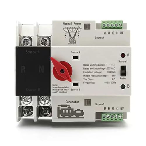 MTMXALBBR Einphasig-Din-Schiene ATS PV 2P AC 220V Dual Power Automatic Transfer Elektrische Wahlschalter leisurely(4P 220V) von MTMXALBBR