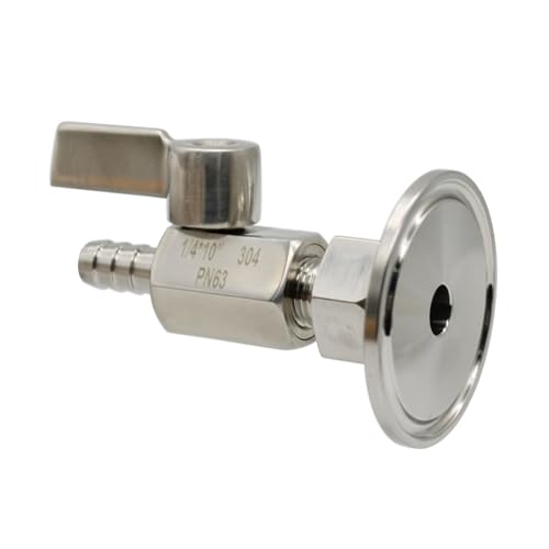 MTMXALBBR SS304 MINI Clamp Kugelhahn mit Schlauch Widerhaken OD 7-8-10-12mm Edelstahl mit Klemmflansch leisurely(TC25 X 8MM 149g) von MTMXALBBR