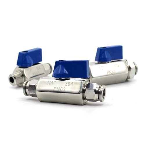 MTMXALBBR SS304 Mini-Kugelhahn mit pneumatischen PC-Armaturen 10 mm 12 mm 14 mm 16 mm Steckarmaturen Kugelhahn leisurely(8MMx8MM 146g) von MTMXALBBR