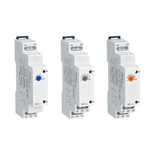 MTMXALBBR TBT5-3/2 Din-Schienen-Zeitrelais 24-240 V AC/DC Universalspannung 220 V Neu Zeitrelais-Einstellbereich 0,1 S-60 m leisurely(Orange Knob,TBT5-3 14s-60m) von MTMXALBBR