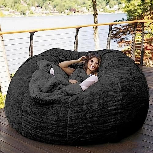 2,1 m großer riesiger Sitzsack-Stuhl (ohne Füllung), ultraweiches Sitzsackbett for Erwachsene (kein Füllstoff, nur Bezug), waschbar, ultraweicher PV-Pelz-Liege-Couch-Bezug, Sitzsack, Lazy-Sofabett ( C von MTNBHH