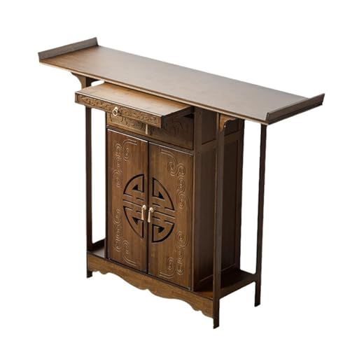 MTNBHH Altartisch aus Holz, ausziehbar, Aufbewahrung for Meditationsgebetsbank, chinesischer Pooja-Schrank, buddhistischer Altarmöbelständer(100cm) von MTNBHH