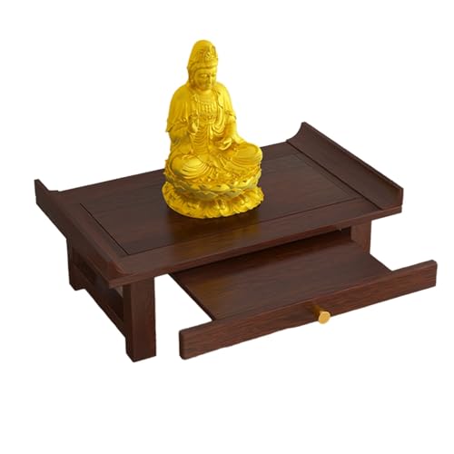 Altartisch aus Holz for die Anbetung von Gottheiten, Buddha-Ausstellungsständer mit ausziehbarer Ablage, kompakter Meditationstisch for die Einrichtung eines Heimschreins, 39,9 x 49,7 x 60 cm(60cm) von MTNBHH