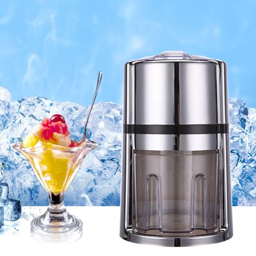 Eiscrusher mit Handkurbel, transparentem Deckel und Eisschaufel – tragbarer, nicht elektrischer Eisbereiter for Slush-Cocktails, for zu Hause oder unterwegs von MTNBHH