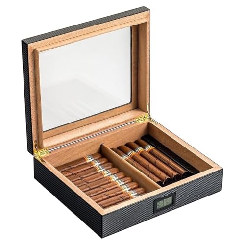 Humidor aus Zedernholz, freistehende kompakte Zigarren-Aufbewahrungsbox, mit elektronischem Hygrometer, 20 Zigarren, kleine Zigarrenbox Humidor aus Zedernholz, freistehende kompakte Zigarren-Aufbewahrungsbox, mit elektronischem Hygrometer, 20 Zigarren, kleine Zigarrenbox von MTNBHH