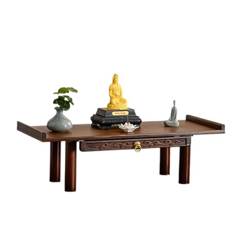 MTNBHH Buddha-Altartisch aus Bambus mit verstecktem Tablett, einziehbares Zugplatten-Design, Meditationsschrank aus Holz for Zuhause(100x25x18.5cm/39.4x9.8x7.3in) von MTNBHH