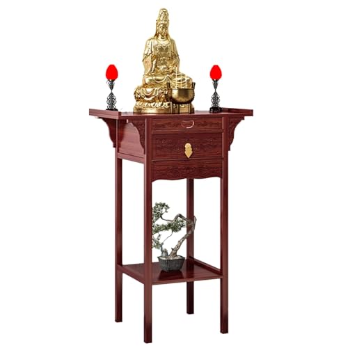 MTNBHH Buddha-Regaltisch, Altartisch aus Holz zur Statuenpräsentation, Meditationstisch for Wohndekoration, Opferständer mit Aufbewahrung(80 * 40 * 100cm) von MTNBHH