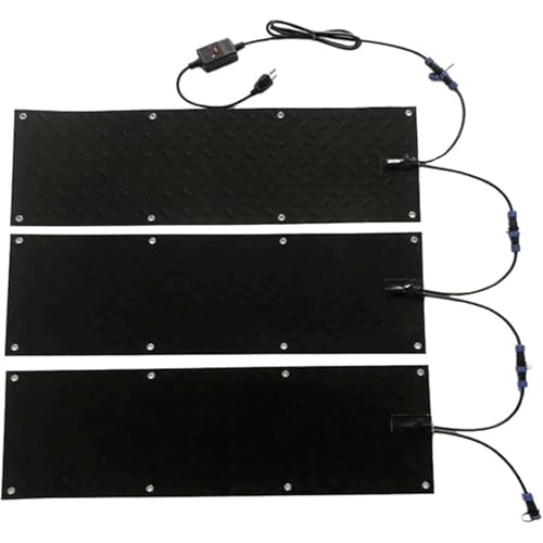 MTNBHH Heizmatte für Schneeguss, 25,4 x 76,2 cm, rutschfest, für Treppen, Einfahrten, Garagen usw. (3 Stück, 25,4 x 122 cm) von MTNBHH
