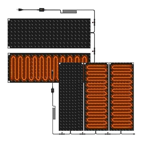 MTNBHH Heizmatte zum Schmelzen von Schnee, 25 x 76 cm, für den Außenbereich, zum Schneeschmelzen, rutschfeste Unterlage zum Schmelzen von Eis auf Treppen und Gehwegen, 5 Stück, 25,4 x 122 cm von MTNBHH