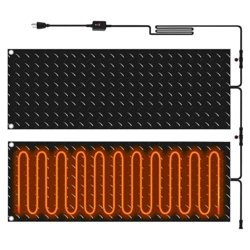 MTNBHH Heizmatte zum Schmelzen von Schnee, 25 x 76 cm, für den Außenbereich, zum Schneeschmelzen, rutschfeste Unterlage zum Schmelzen von Eis auf Treppen und Gehwegen. (2 Stück, 25,4 x 76,2 cm) von MTNBHH