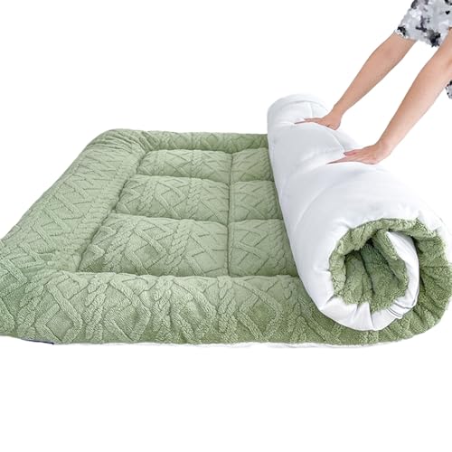 MTNBHH Japanische Futon-Bodenmatratze in voller Größe, Dicke, warme, Faltbare Baumwollmatratze – ergonomische Unterstützung bei Rückenschmerzen, kompakte Lagerung(Green,120 * 200CM) von MTNBHH