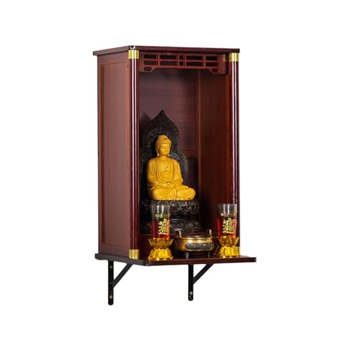 MTNBHH Stabiles Altarregal aus Bambus, an der Wand oder auf dem Tisch montierter Buddha-Schrank mit breiter Basis, verdickter Ausstellungsständer for Meditationsraum und Heimdekoration(35cm) von MTNBHH