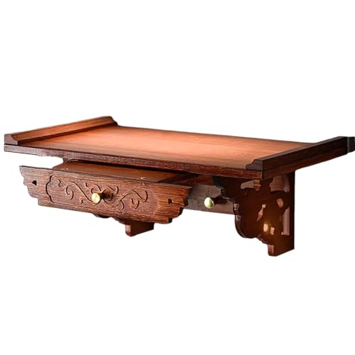 MTNBHH Wandmontierter Buddha-Altar-Regal aus Bambus, Meditationstisch mit Zugplatte for den Einsatz im Tempel zu Hause(60 * 30 * 20cm/23.6 * 11.8 * 7.8in) von MTNBHH