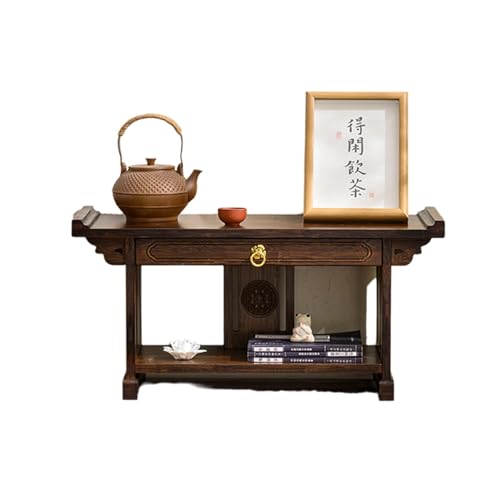 MTNBHH Wandschrank aus massivem Holz, Meditationsaltartisch mit Schublade, buddhistische Schreinnischen for den Haushalt for Buddha-Statuen, Weihrauch-Gebetstisch(40cm) von MTNBHH