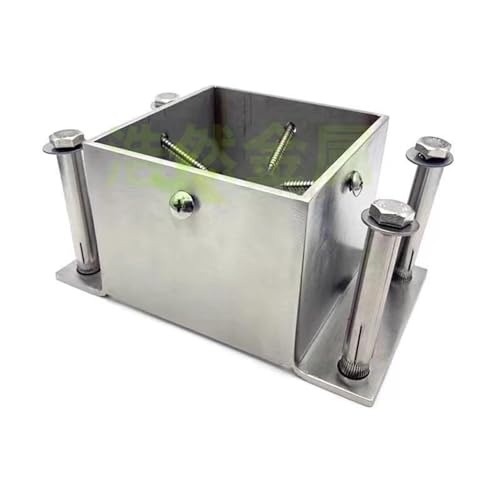 Robuste Pfostenbasishalterung aus Edelstahl 304, vorinstallierte Löcher for eine einfache Selbstmontage auf Holz- und Betonoberflächen(95x95mm(3.74x3.74in)) von MTNBHH